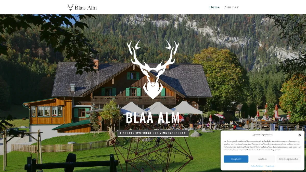 Website der Blaa Alm, von R11 Web und Media umgesetzt